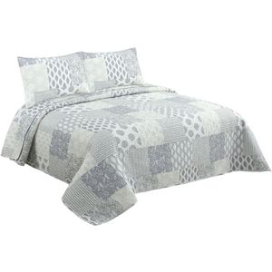 DKD Home Decor - Sprei - Beige - Polyester - Patchwork