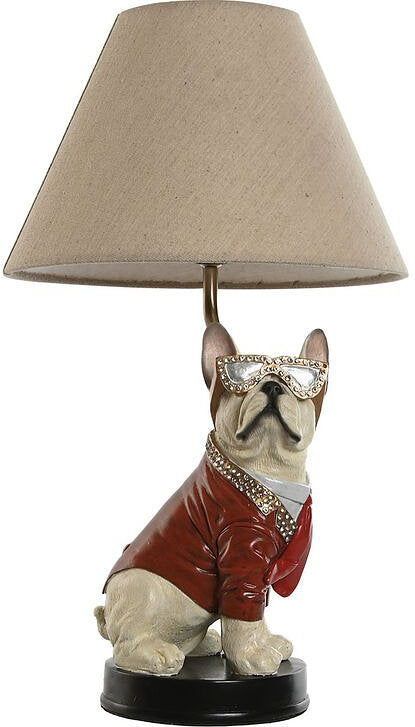 Home ESPRIT Bureaulamp - Wit - Rood - Metaal - Hars