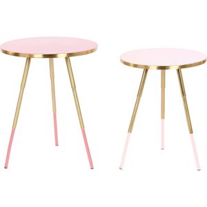 Home ESPRIT Set van 2 tafels in roségoud, 41 x 41 x 51 cm