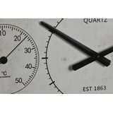 Home ESPRIT - Muurklok - Wit Zwart - Metaal Hout MDF - Set van 2