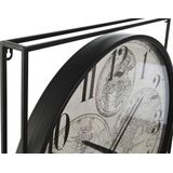 Home ESPRIT - Muurklok - Wit Zwart - Metaal Hout MDF - Set van 2