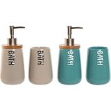 ESPRIT - Badset - Beige Turkoois - Bamboe ABS Dolomite - 2 Stuks