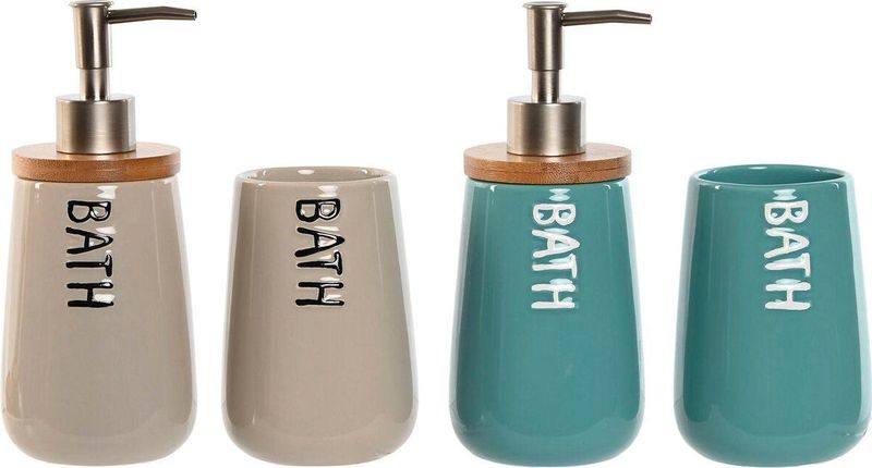 ESPRIT - Badset - Beige Turkoois - Bamboe ABS Dolomite - 2 Stuks