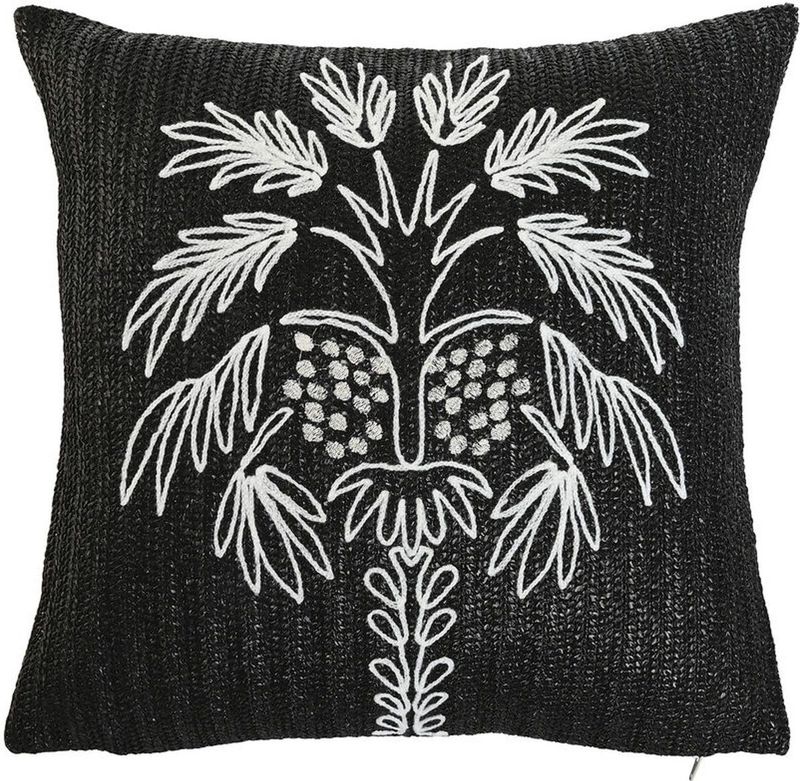 ESPRIT - Kussen - Wit Zwart - Polyester - Palmboom