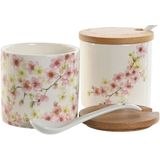 ESPRIT - Suikerpot - Wit Roze Lila - Bamboe Dolomite - Set van 2