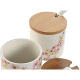 ESPRIT - Suikerpot - Wit Roze Lila - Bamboe Dolomite - Set van 2