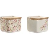 ESPRIT - Zoutvaatje met Deksel - Wit Roze Lila - Bamboe - 750 ml - 2 Stuks