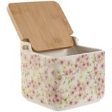 ESPRIT - Zoutvaatje met Deksel - Wit Roze Lila - Bamboe - 750 ml - 2 Stuks