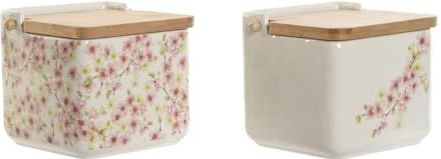 ESPRIT - Zoutvaatje met Deksel - Wit Roze Lila - Bamboe - 750 ml - 2 Stuks