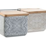 ESPRIT - Zoutvaatje met Deksel - Blauw Beige Roze Lila - Bamboe - 750 ml - 2 Stuks