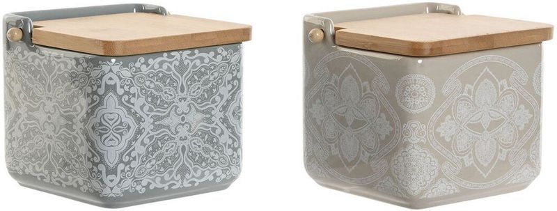 ESPRIT - Zoutvaatje met Deksel - Blauw Beige Roze Lila - Bamboe - 750 ml - 2 Stuks