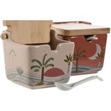 ESPRIT - Suikerpot - Beige Roze - Bamboe Dolomite - Set van 2