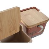 ESPRIT - Suikerpot - Beige Roze - Bamboe Dolomite - Set van 2