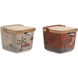ESPRIT - Suikerpot - Beige Roze - Bamboe Dolomite - Set van 2