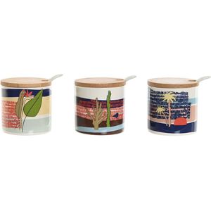 ESPRIT - Suikerpot - Blauw Groen Roze Lila - Bamboe Dolomite - Set van 3
