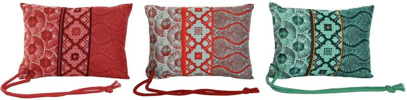 ESPRIT - Kussen - Rood Groen Koraal - 3 Stuks - Katoen Polyester