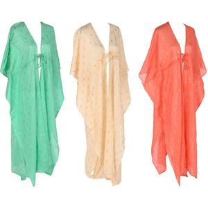 Esprit - Sarong Home - Katoenen Pareo - Groen Beige Koraal - 3 Eenheden