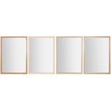ESPRIT - Wandspiegel - Wit Bruin Beige Grijs - Kristal - 4 Stuks