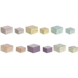 Doos-Juwelenkistje Home ESPRIT Multicolour Mangohout 10 x 10 x 6 cm (2 Onderdelen) (6 Stuks)