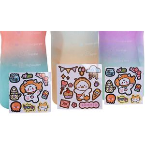 Home ESPRIT - Waterfles - Set van 3 - Blauw Roze Turkoois - BPA-vrij