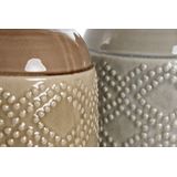 ESPRIT - Vaas - Bruin Grijs - Keramisch - Orientaals Ruiten - 2 Stuks