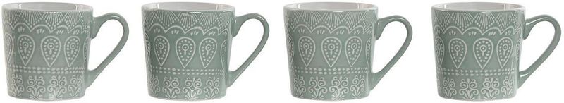 Home ESPRIT - Set van 4 Mokken - Groen - Keramiek