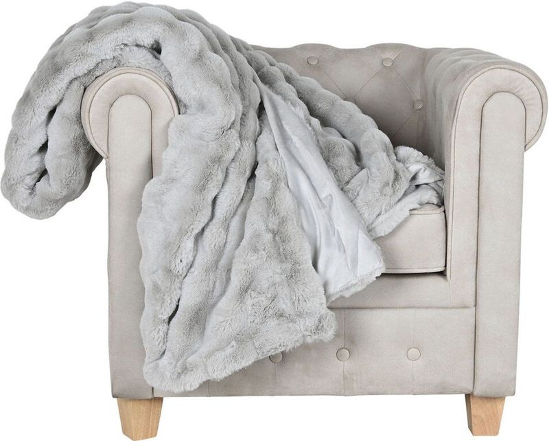 ESPRIT - Deken - Lichtgrijs - Polyester