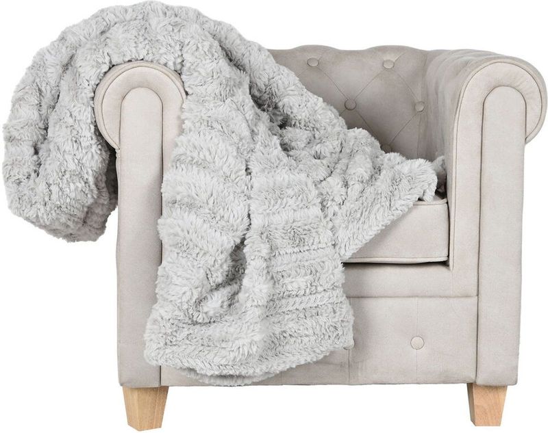 ESPRIT - Deken - Lichtgrijs - Polyester