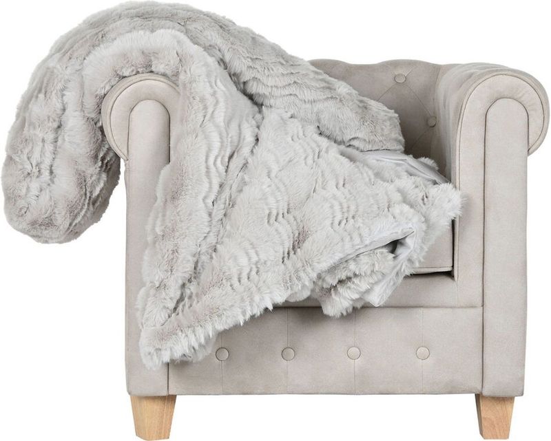 ESPRIT - Deken - Lichtgrijs - Polyester