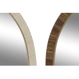 Home ESPRIT - Wandspiegel - Bruin Beige Ivoor - Kristal Polyestyreen - Scandi 4 Stuks