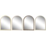 Home ESPRIT - Wandspiegel - Bruin Beige Ivoor - Kristal Polyestyreen - Scandi 4 Stuks