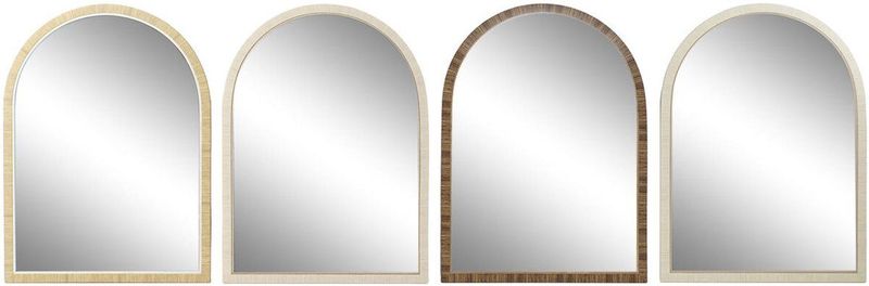 Home ESPRIT - Wandspiegel - Bruin Beige Ivoor - Kristal Polyestyreen - Scandi 4 Stuks