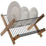 ESPRIT - Afdruiprek - Zwart - Metaal - Bamboe