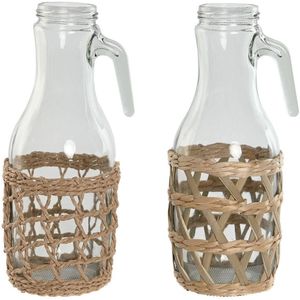 Kruik Home - Natuurlijk Kristal Vezel - Kruik - Natuurlijk - 2 Stuks