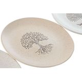 Home ESPRIT Bordenset - Wit Beige - Keramiek - Traditioneel