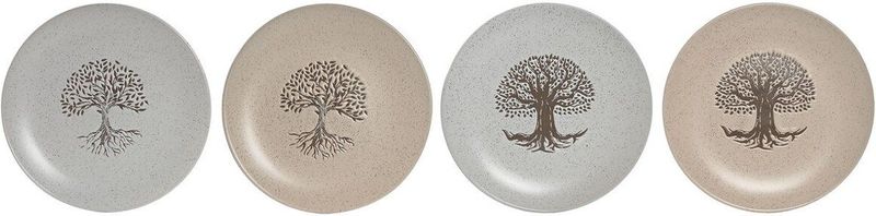 Home ESPRIT Bordenset - Wit Beige - Keramiek - Traditioneel