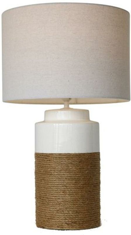 Home ESPRIT - Bureaulamp - Wit - Linnen Keramisch