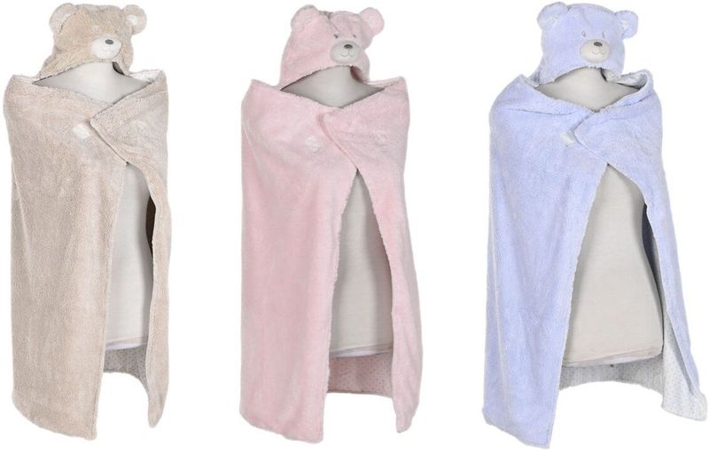 Home ESPRIT - Deken - Blauw - Beige - Roze - Polyester - 3 Stuks