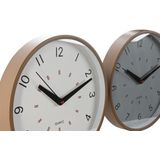 Home ESPRIT - Muurklok - Wit Beige Grijs - PVC - 3 Stuks