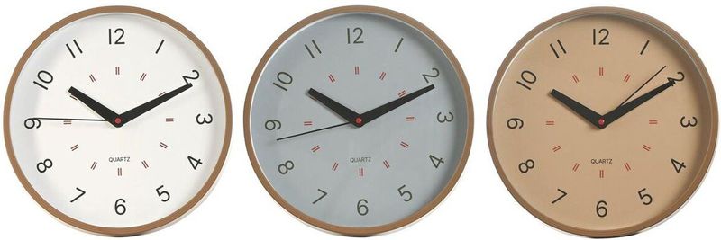 Home ESPRIT - Muurklok - Wit Beige Grijs - PVC - 3 Stuks