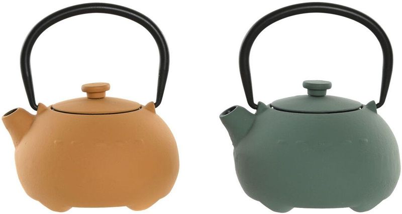Esprit - Theepot - Geel Groen - Roestvrij staal Ijzer - 2 Stuks