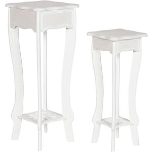 Home ESPRIT - Bijzettafel - Wit - Hout MDF - Set van 2