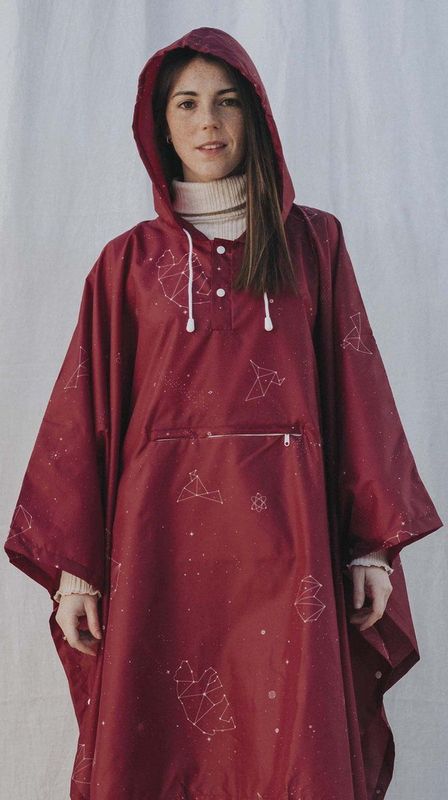 Clima Bisetti - Constellation - Regenponcho - Wine Red - Waterdicht - Unisex