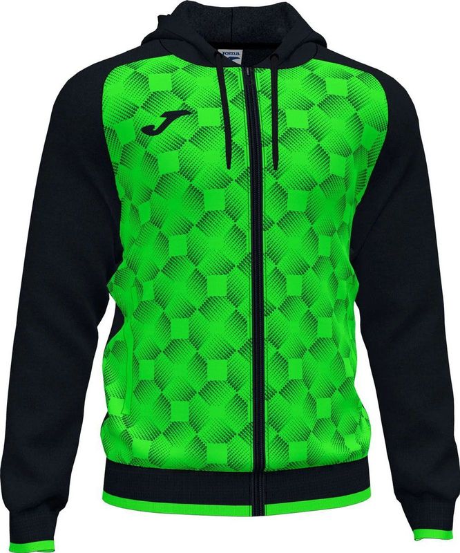 Joma Supernova III Jas Met Kap Kinderen - Zwart / Fluo Groen |