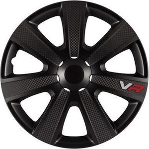 Car Plus Wieldoppen Vr 13 Inch Abs Carbon Zwart Set Van 4