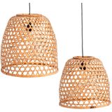 Plafondlamp Natuurlijk Bamboe 42 x 42 x 42 cm (2 Stuks)