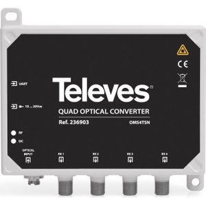 Televes Converter OMS4TSN Optische SAT (Diverse), TV-accessoires, Zwart
