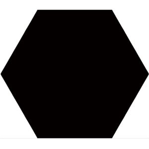 Hexagon Vloertegel Azulejo Monolo Negro 22.5x25.9 cm Mat Zwart (doosinhoud 0.88 m2)
