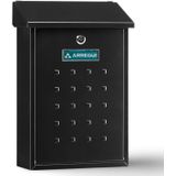 Brievenbus - RVS - Antraciet - Met Klep