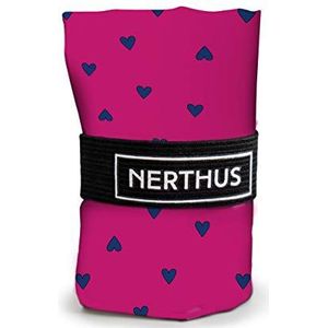 Nerthus FIH 478 boodschappentas, herbruikbaar, opvouwbaar, roze harten, 38 x 38 cm